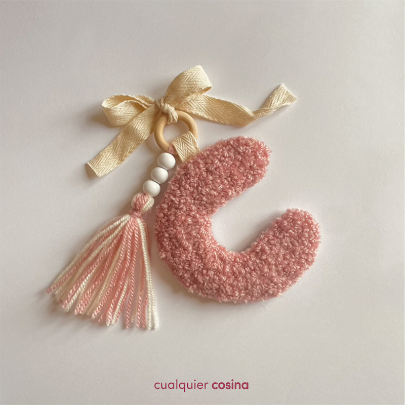 Embroidered Keychain Letter A-D